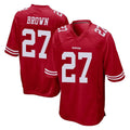 STECN SF.49ers #27 Ji'Ayir Brown Player Red Home Game Stitched Jerseys