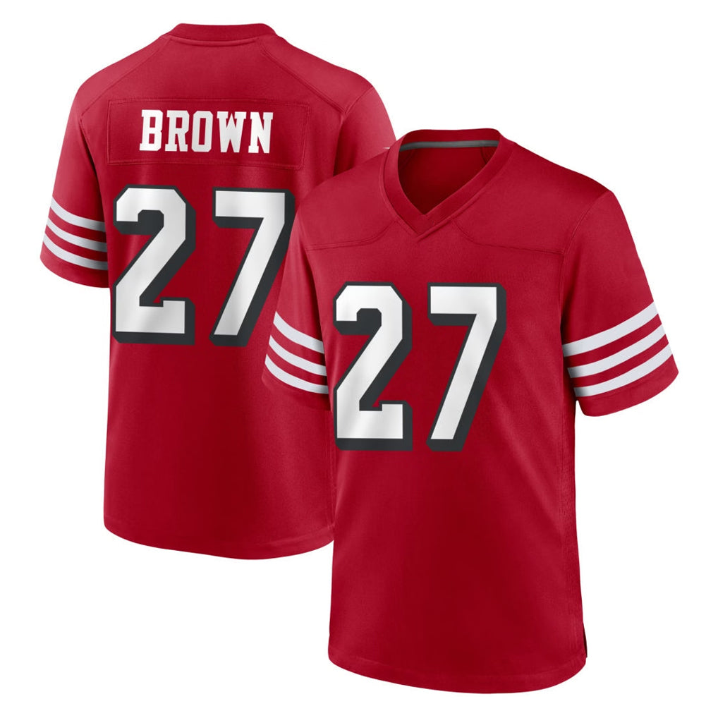 STECN SF.49ers #27 Ji'Ayir Brown Player Red Limited Alternate Home Game Stitched Jerseys