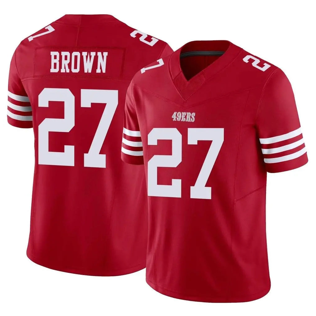 STECN SF.49ers #27 Ji'Ayir Brown Player Red Limited Vapor F.U.S.E. Home Game Stitched Jerseys