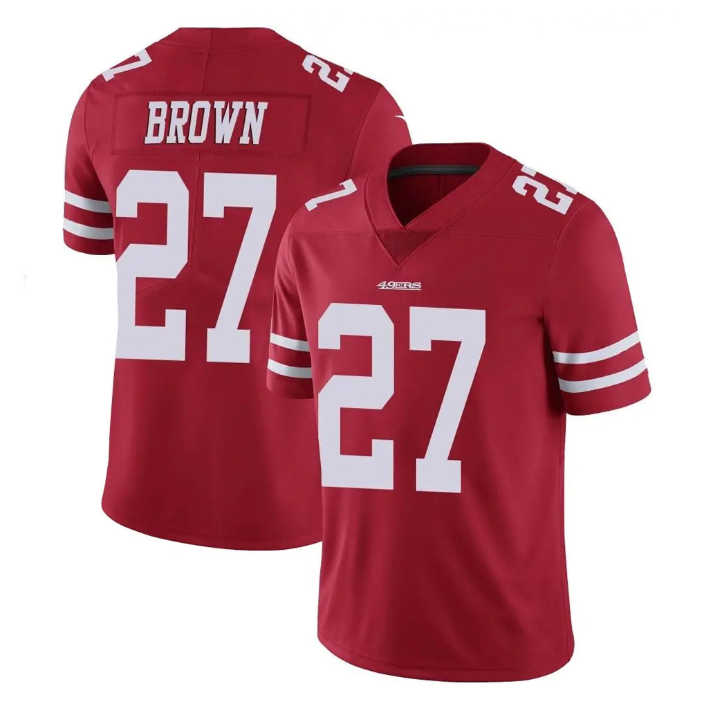 STECN SF.49ers #27 Ji'Ayir Brown Player Red Limited Vapor Untouchable Home Game Stitched Jerseys