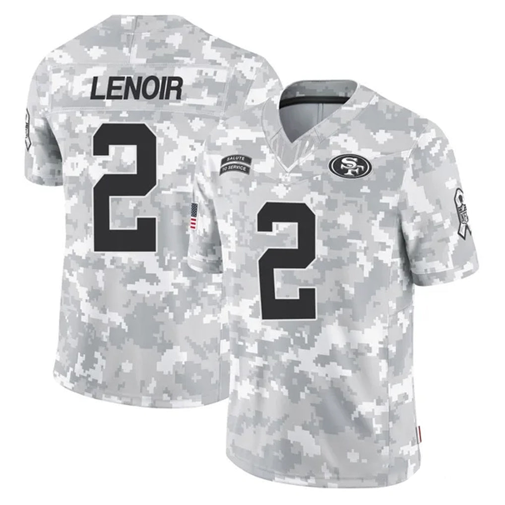 STECN SF.49ers #2 Deommodore Lenoir Player Arctic Camo Limited Salute To Service Home Game Stitched Jerseys