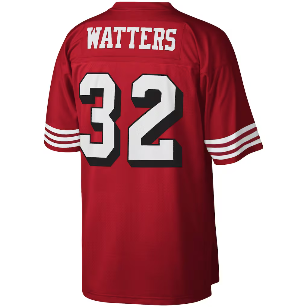 STECN SF.49ers #32 Ricky Watters Mitchell & Ness Scarlet Legacy Replica Jersey