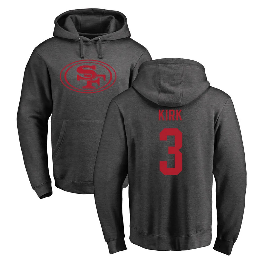 STECN SF.49ers #3 Christian Kirk Player Anthracite Pullover Hoodies Home Game Stitched Jerseys