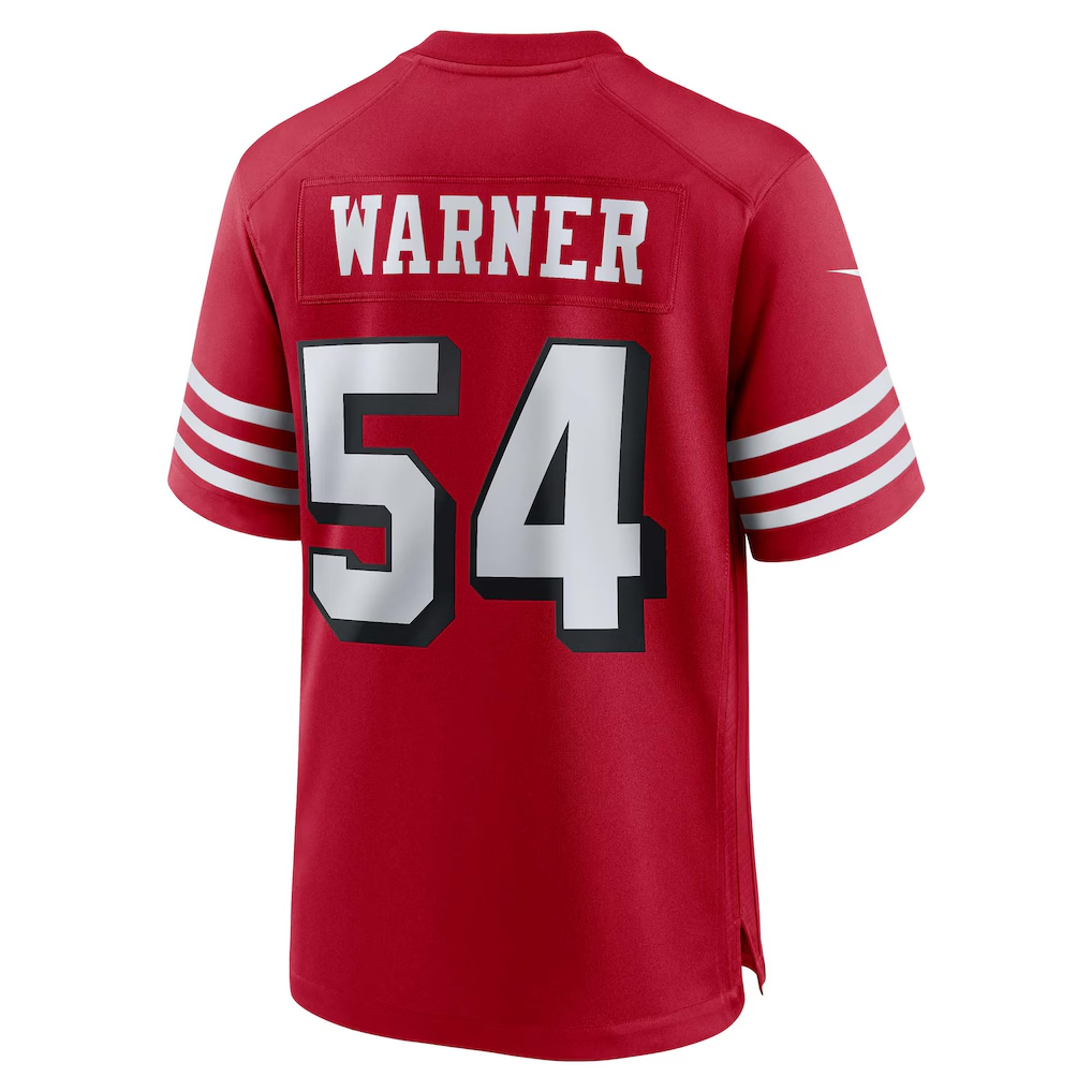 STECN SF.49ers #54 Fred Warner Scarlet Alternate Game Stitched Jerseys