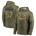 STECN SF.49ers #57 Dre Greenlaw Player Olive Salute to Service Pullover Hoodie Home Game Stitched Jerseys