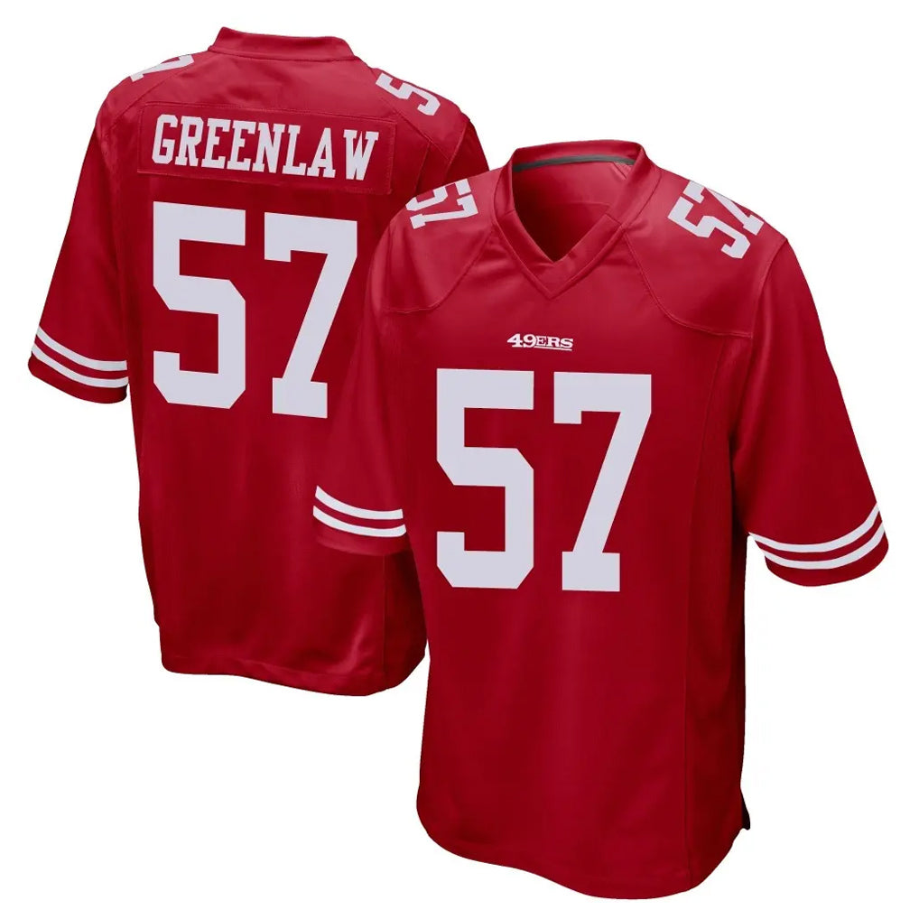 STECN SF.49ers #57 Dre Greenlaw Player Red Home Game Stitched Jerseys