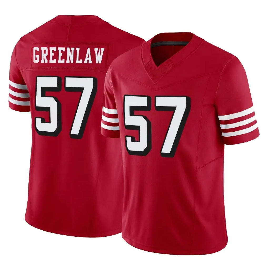 STECN SF.49ers #57 Dre Greenlaw Player Red Limited Alternate Vapor F.U.S.E. Home Game Stitched Jerseys