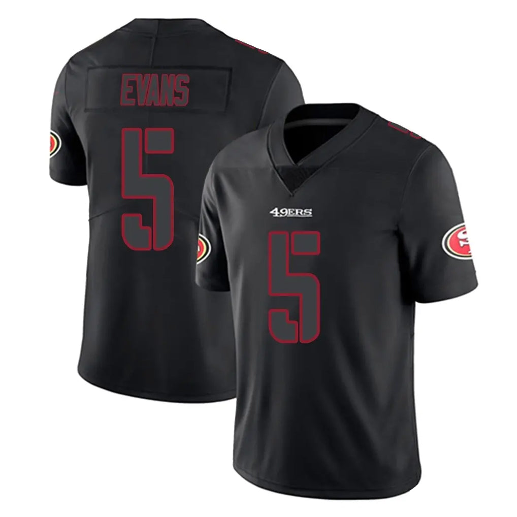 STECN SF.49ers #5 Mike Evans Player Black Impact Limited Home Game Stitched Jerseys