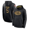 STECN SF.49ers #5 Mike Evans Player Black Salute to Service Sideline Performance Pullover Hoodies Home Game Stitched Jerseys