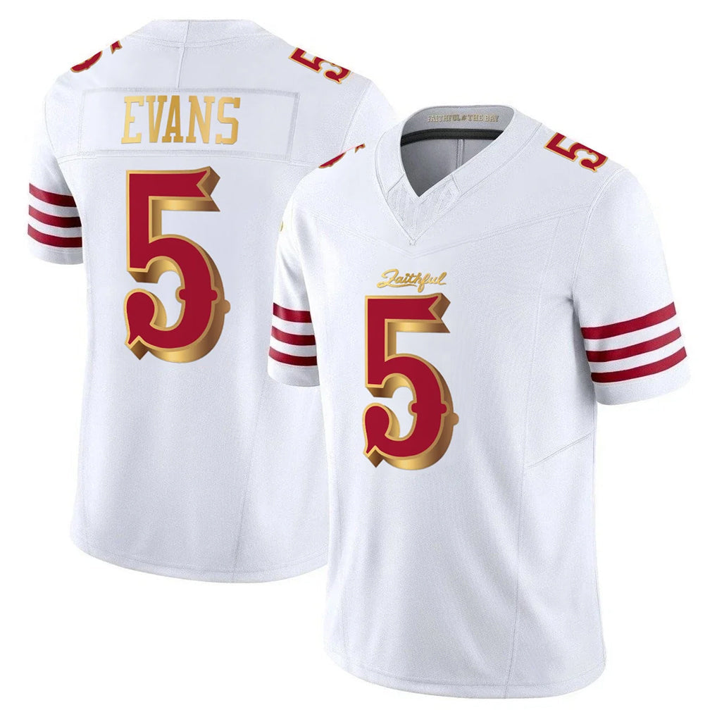 STECN SF.49ers #5 Mike Evans Player White 2025 Rivalries Collection Game Limited Stitched Jerseys
