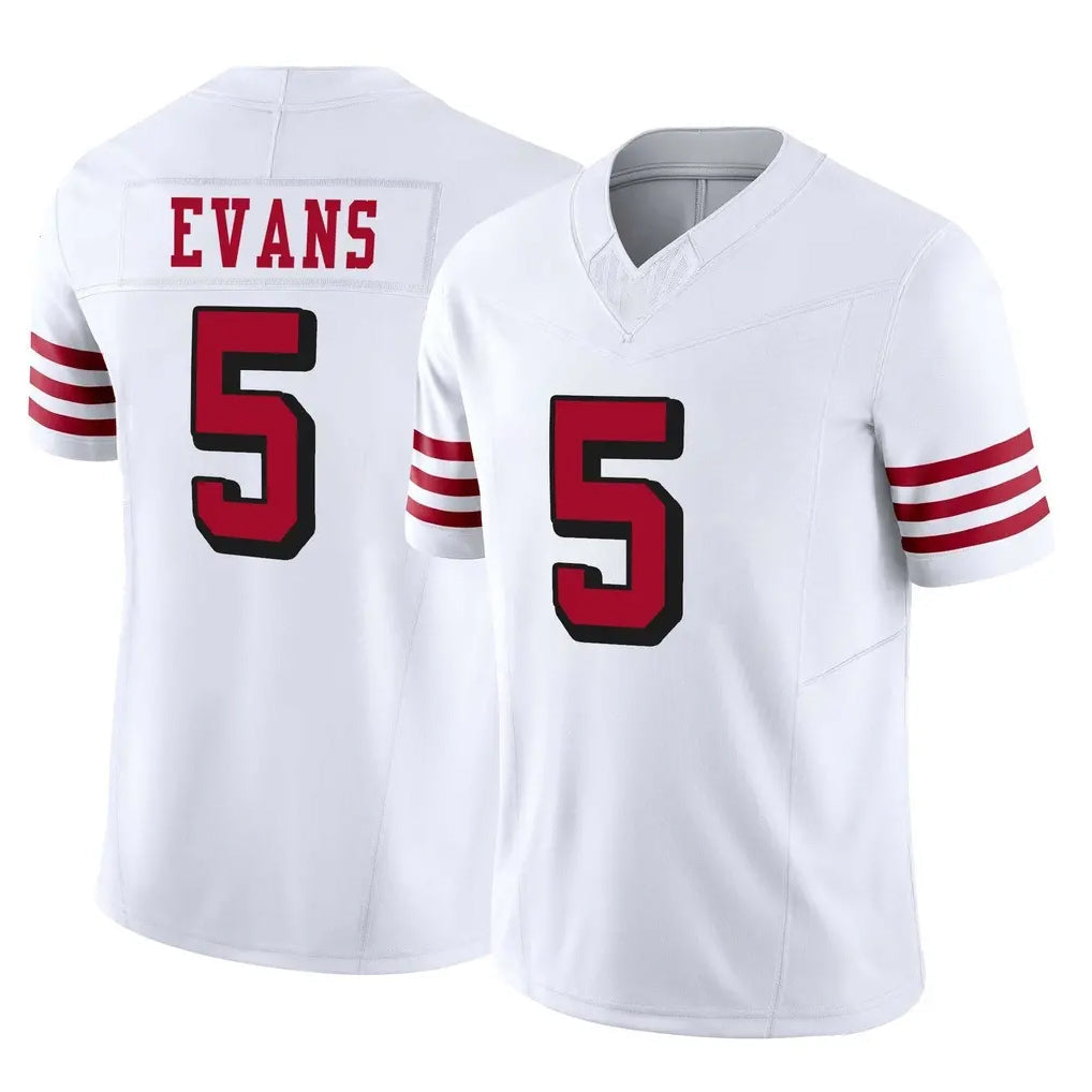 STECN SF.49ers #5 Mike Evans Player White Limited Alternate Vapor F.U.S.E. Home Game Stitched Jerseys