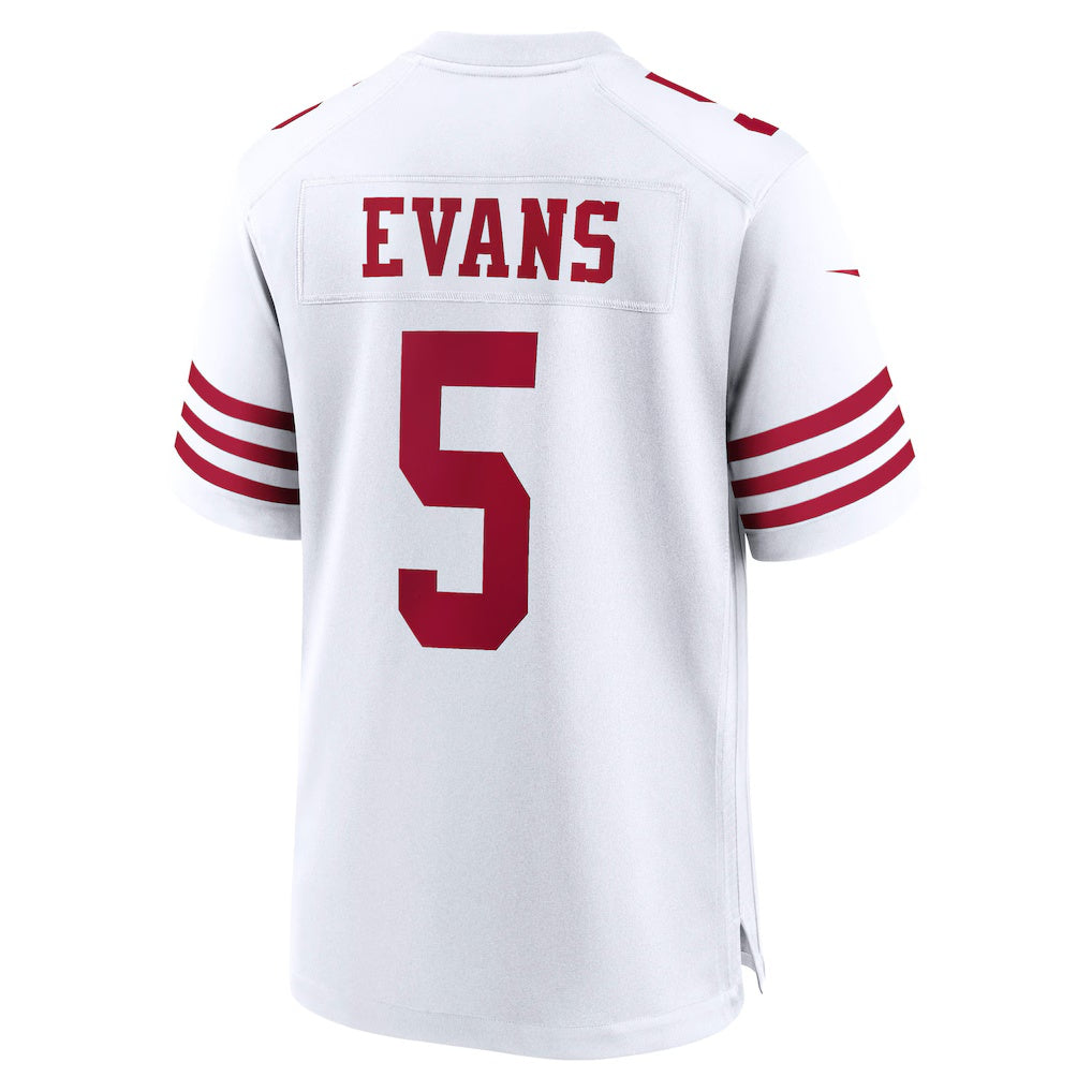 STECN SF.49ers #5 Mike Evans White Game Stitched Jerseys