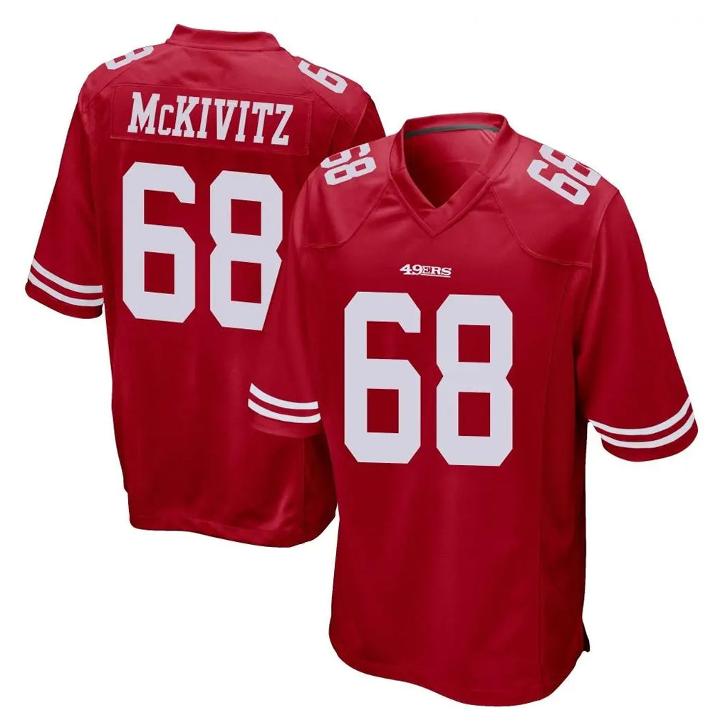 STECN SF.49ers #68 Colton McKivitz Player Red Home Game Stitched Jerseys
