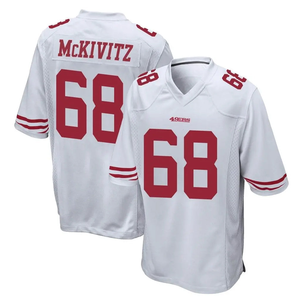 STECN SF.49ers #68 Colton McKivitz Player White Home Game Stitched Jerseys