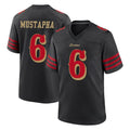 STECN SF.49ers #6 Malik Mustapha Player Black Rivalries Collection Home Game Stitched Jerseys