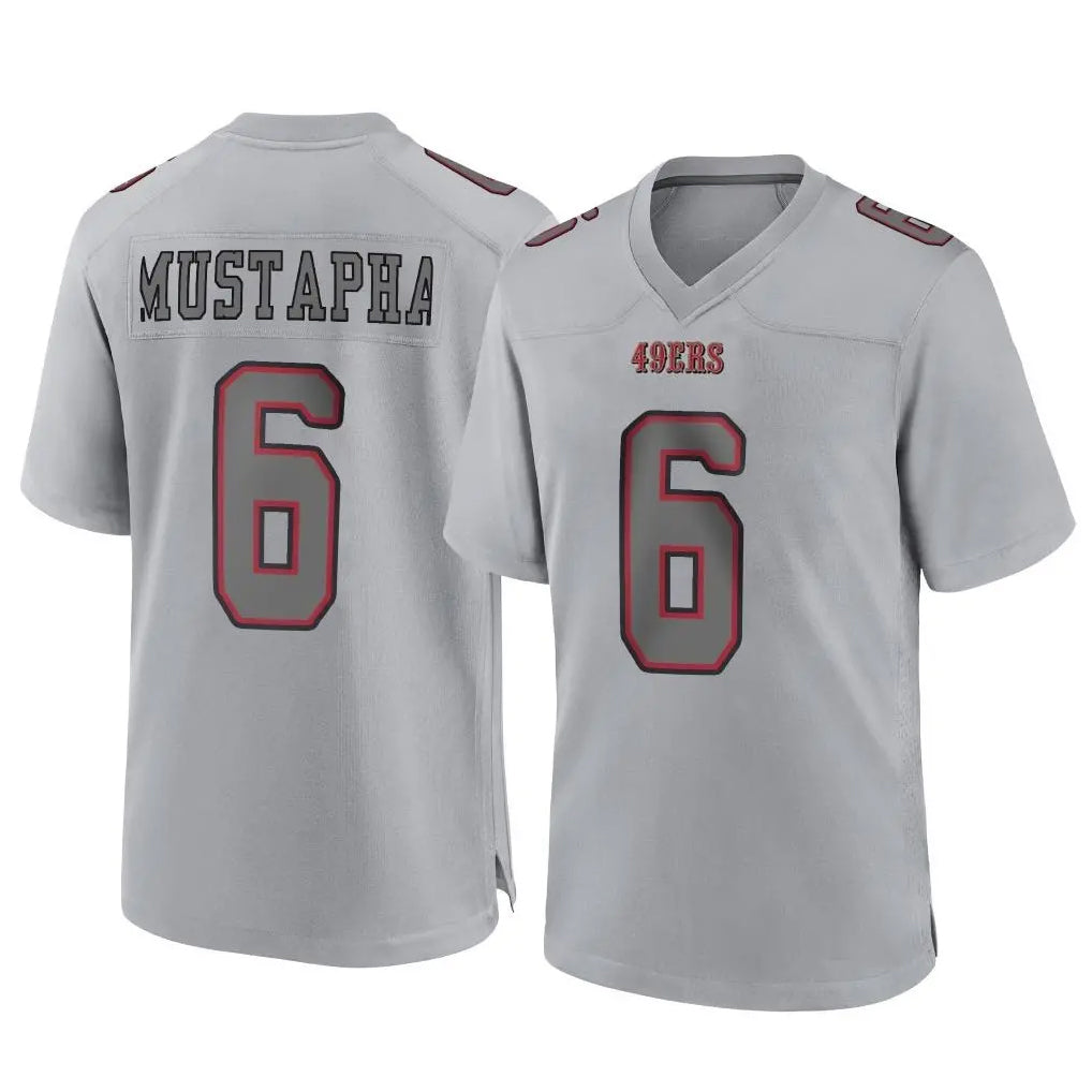 STECN SF.49ers #6 Malik Mustapha Player Gray Atmosphere Fashion Home Game Stitched Jerseys