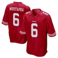 STECN SF.49ers #6 Malik Mustapha Player Red Home Game Stitched Jerseys