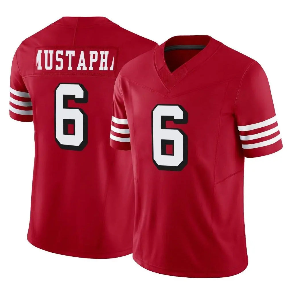 STECN SF.49ers #6 Malik Mustapha Player Red Limited Alternate Vapor F.U.S.E. Home Game Stitched Jerseys