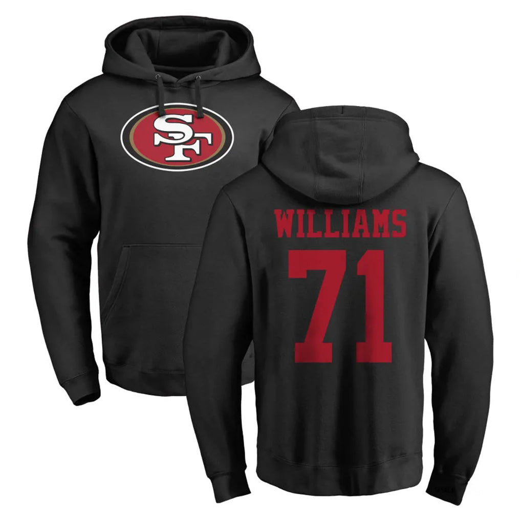 STECN SF.49ers #71 Trent Williams Player Black LOGO Pullover Hoodies Home Game Stitched Jerseys