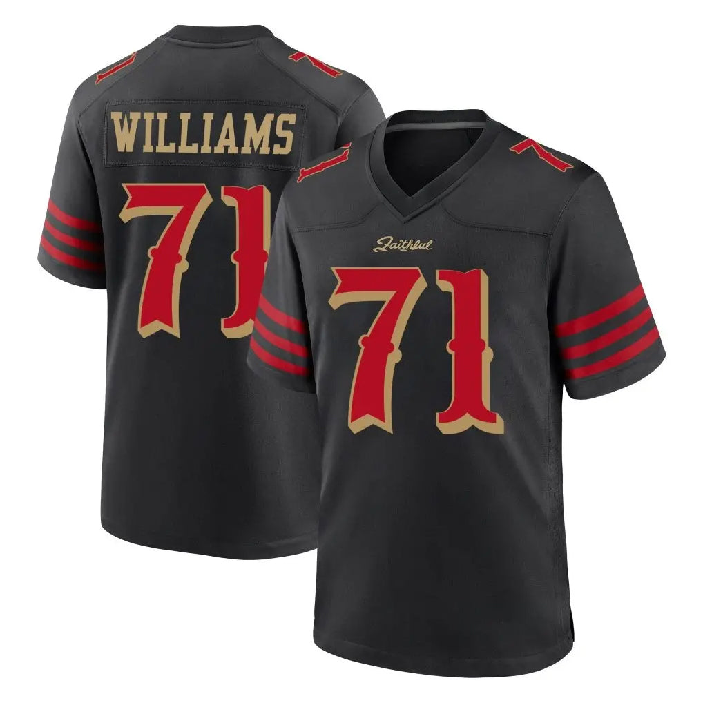 STECN SF.49ers #71 Trent Williams Player Black Rivalries Collection Home Game Stitched Jerseys