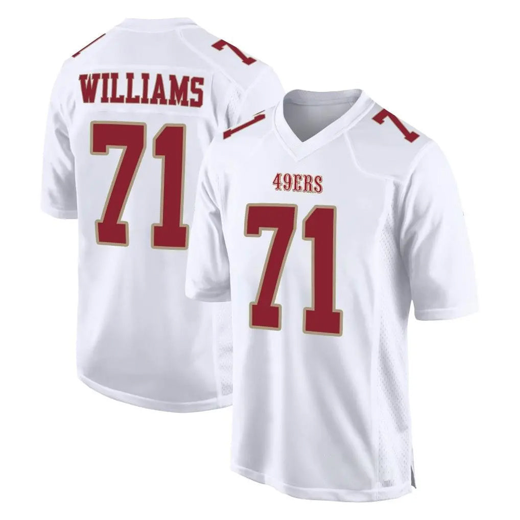 STECN SF.49ers #71 Trent Williams Player White Fashion Home Game Stitched Jerseys