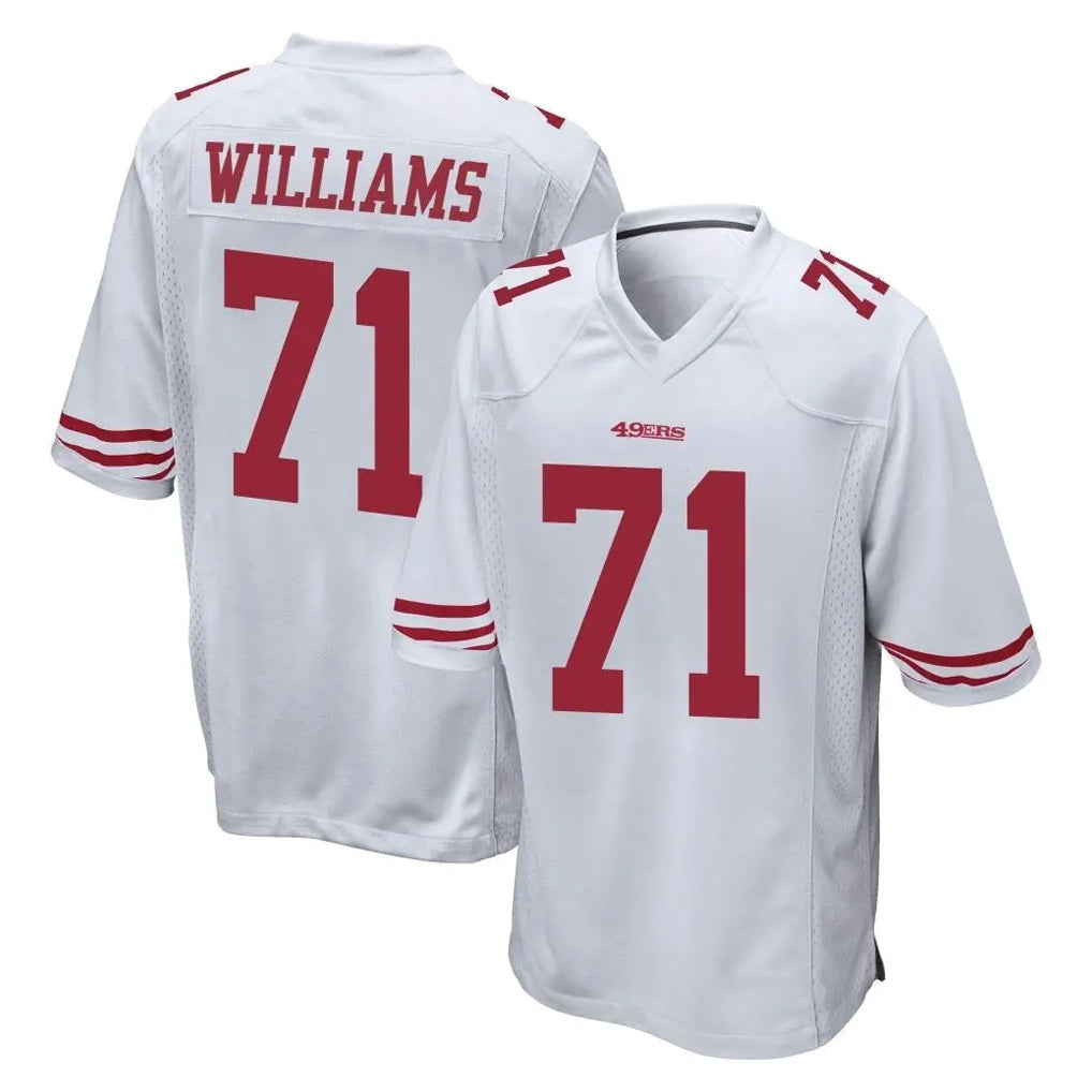 STECN SF.49ers #71 Trent Williams Player White Home Game Stitched Jerseys