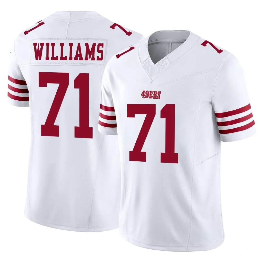 STECN SF.49ers #71 Trent Williams Player White Limited Vapor F.U.S.E. Home Game Stitched Jerseys