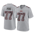 STECN SF.49ers #77 Dominick Puni Player Gray Atmosphere Fashion Home Game Stitched Jerseys