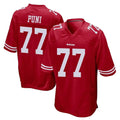 STECN SF.49ers #77 Dominick Puni Player Red Home Game Stitched Jerseys