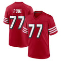 STECN SF.49ers #77 Dominick Puni Player Red Limited Alternate Home Game Stitched Jerseys