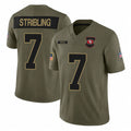 STECN SF.49ers #7 De'Zhaun Stribling Player Olive 2025 Salute To Service Limited Home Game Stitched Jerseys