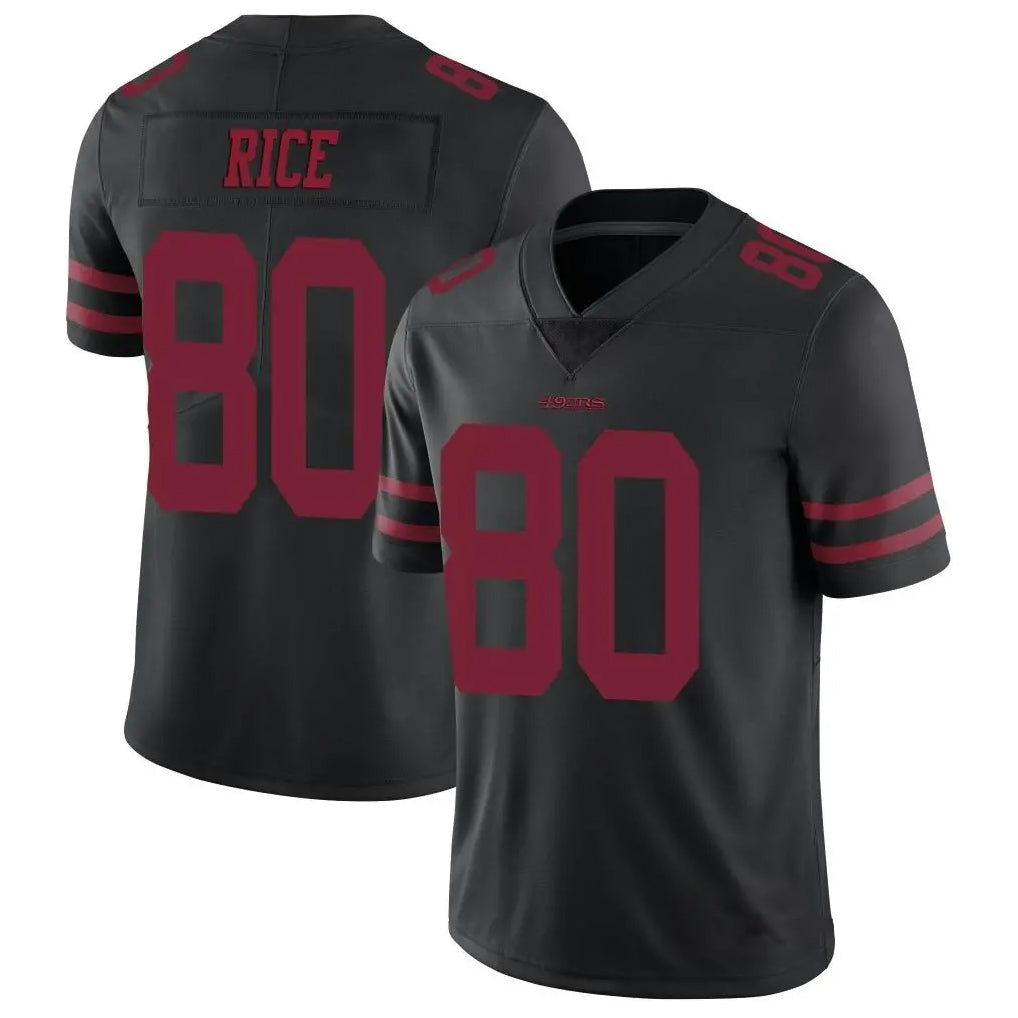 STECN SF.49ers #80 Jerry Rice Player Black Vapor Untouchable Limited Throwback Stitched Jerseys