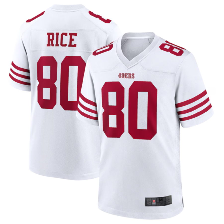 STECN SF.49ers #80 Jerry Rice White Retired Player Game American Stitched Jersey