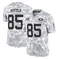STECN SF.49ers #85 George Kittle Player Arctic Camo Limited Salute To Service Home Game Stitched Jerseys