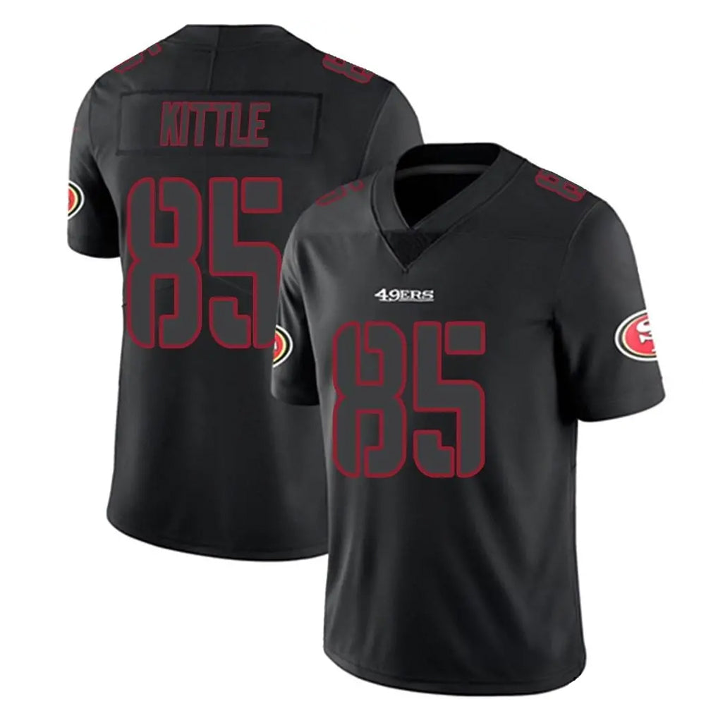 STECN SF.49ers #85 George Kittle Player Black Impact Limited Home Game Stitched Jerseys