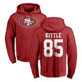 STECN SF.49ers #85 George Kittle Player Red LOGO Pullover Hoodies Home Game Stitched Jerseys
