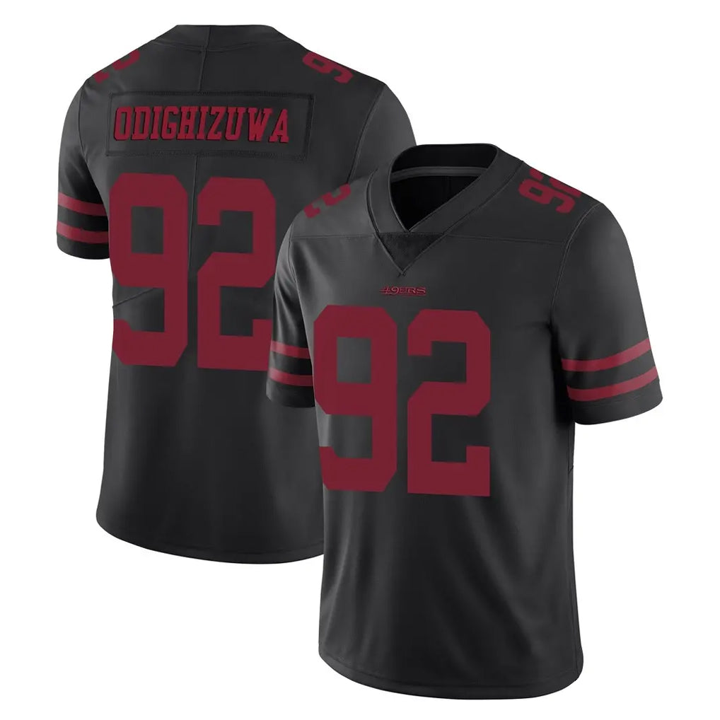 STECN SF.49ers #92 Osa Odighizuwa Player Black Alternate Limited Vapor Untouchable Home Game Stitched Jerseys