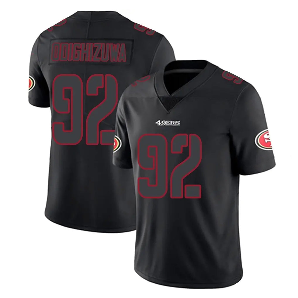 STECN SF.49ers #92 Osa Odighizuwa Player Black Impact Limited Home Game Stitched Jerseys