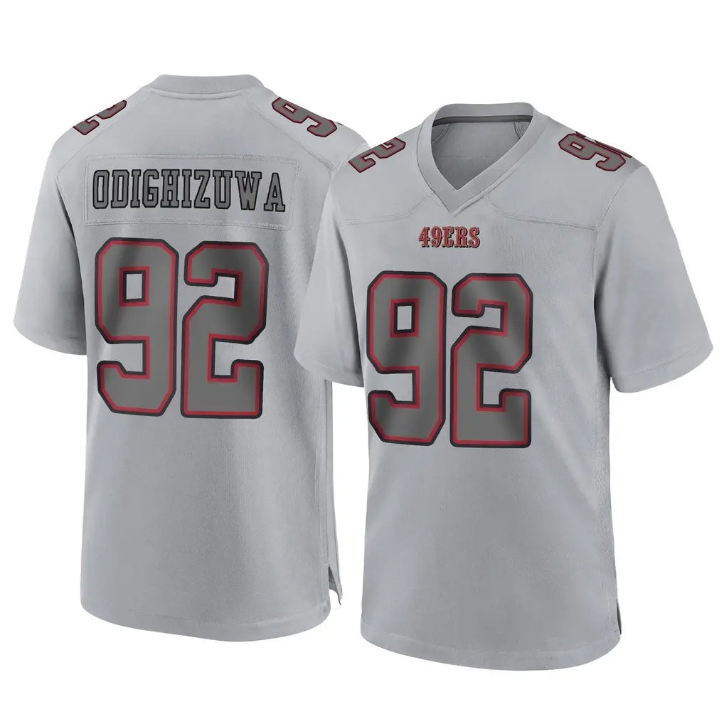 STECN SF.49ers #92 Osa Odighizuwa Player Gray Atmosphere Fashion Home Game Stitched Jerseys