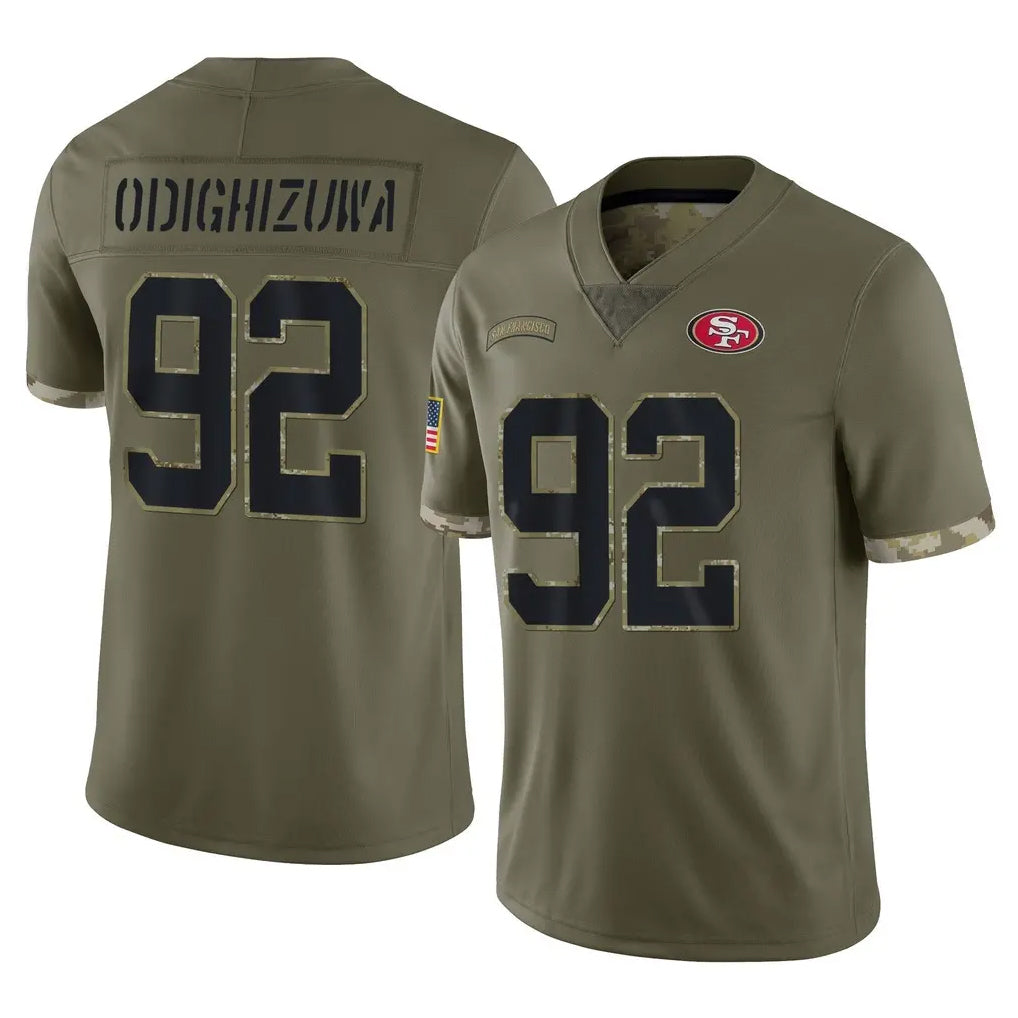 STECN SF.49ers #92 Osa Odighizuwa Player Olive Limited Salute To Service Home Game Stitched Jerseys