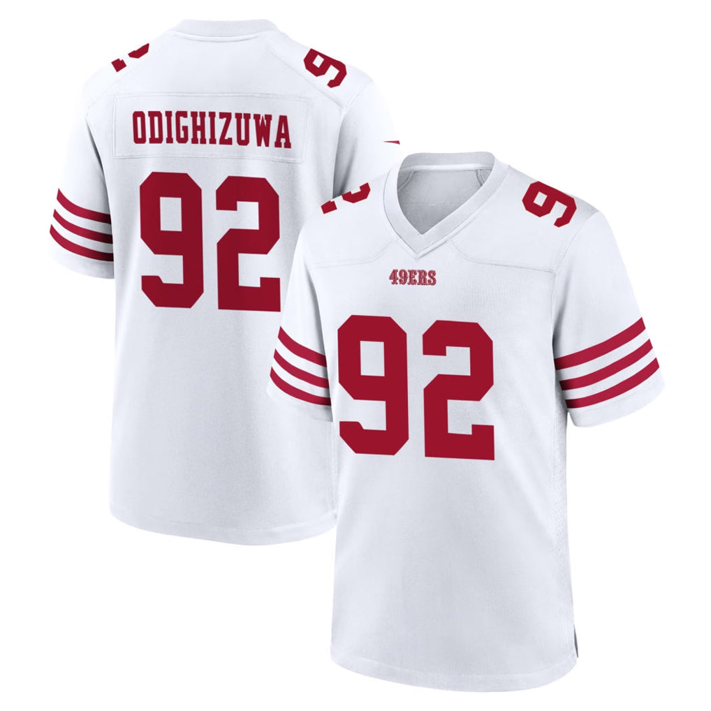 STECN SF.49ers #92 Osa Odighizuwa Player White Game Home Stitched Jerseys