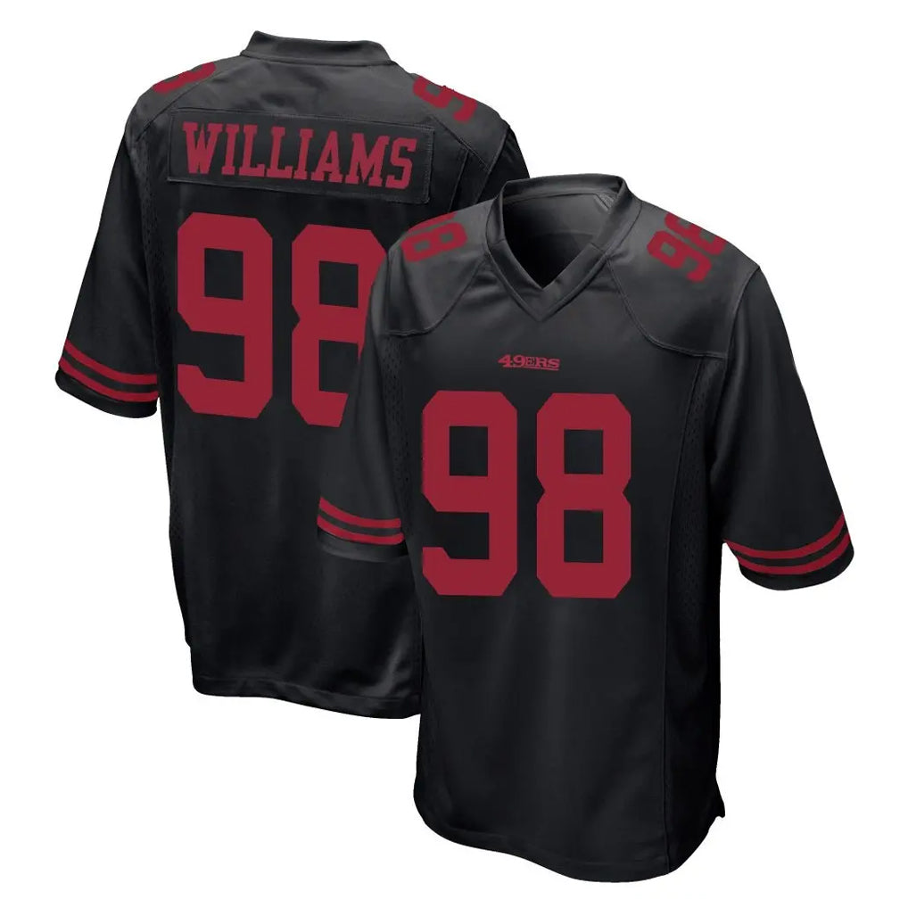 STECN SF.49ers #98 Mykel Williams Player Black Alternate Home Game Stitched Jerseys