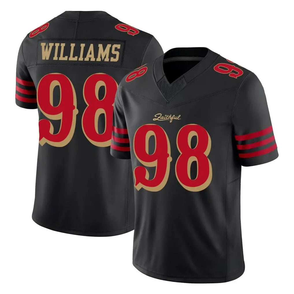 STECN SF.49ers #98 Mykel Williams Player Black Limited Rivalries Collection Home Game Stitched Jerseys