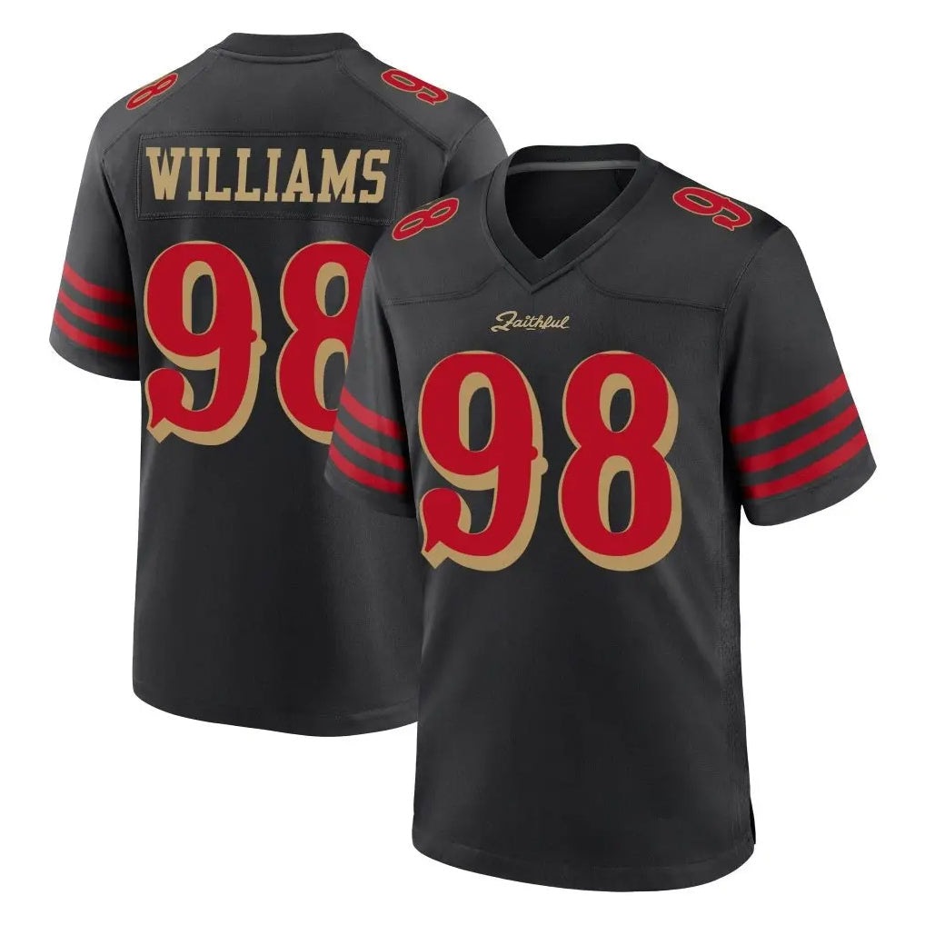 STECN SF.49ers #98 Mykel Williams Player Black Rivalries Collection Home Game Stitched Jerseys