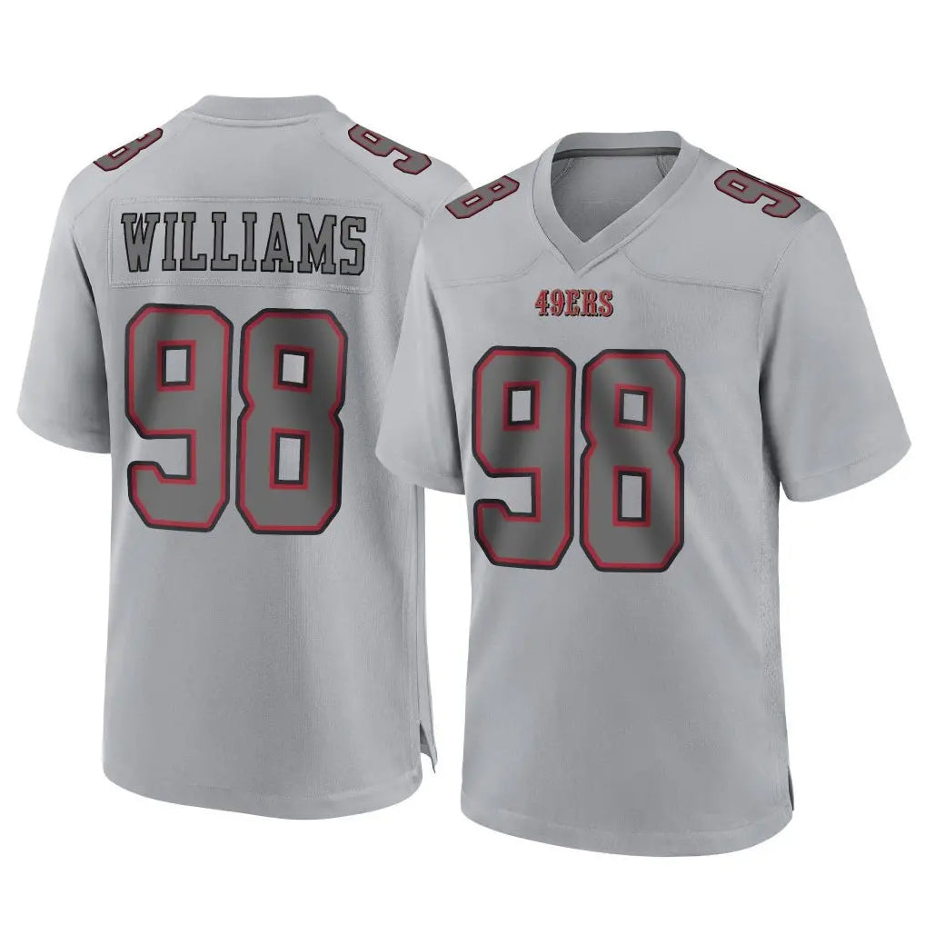 STECN SF.49ers #98 Mykel Williams Player Gray Atmosphere Fashion Home Game Stitched Jerseys