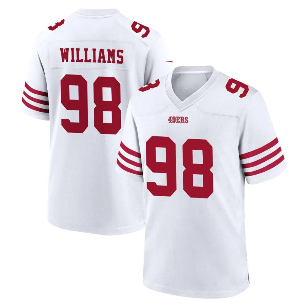 STECN SF.49ers #98 Mykel Williams Player White Game Home Stitched Jerseys