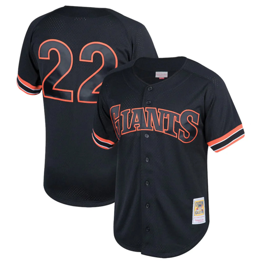 STECN SF.Giants #22 Will Clark Player Black Mitchell & Ness Cooperstown Collection Limited Stitched Jerseys