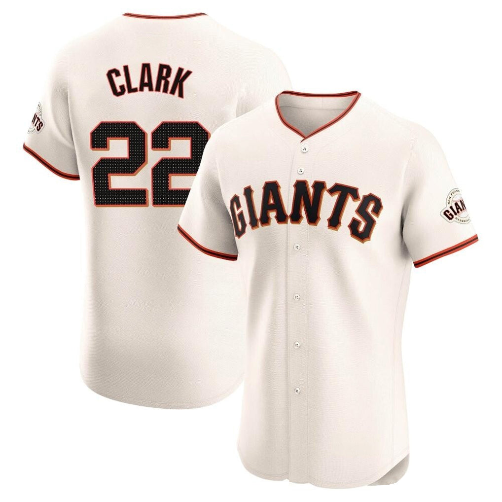 STECN SF.Giants #22 Will Clark Player Cream Home Limited Elite Stitched Jerseys