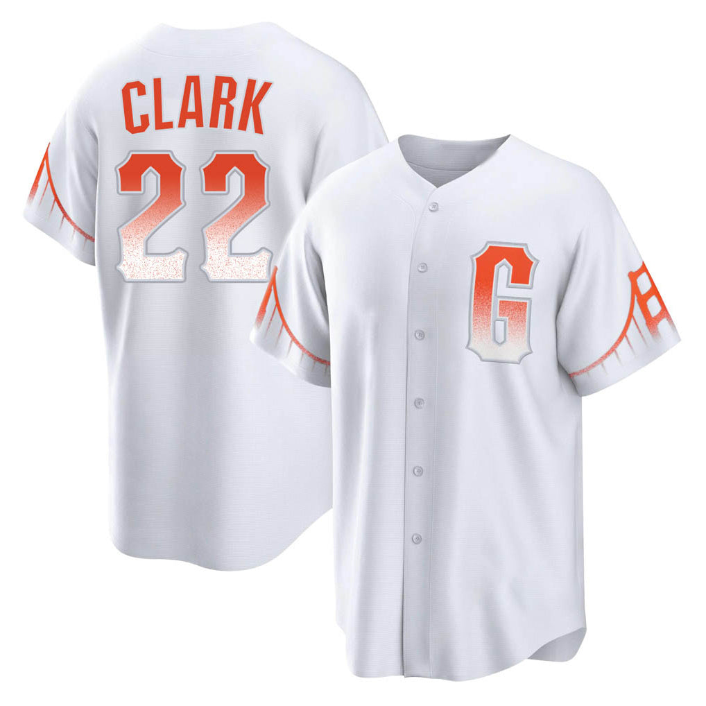 STECN SF.Giants #22 Will Clark Player White City Connect Home Game Stitched Jerseys