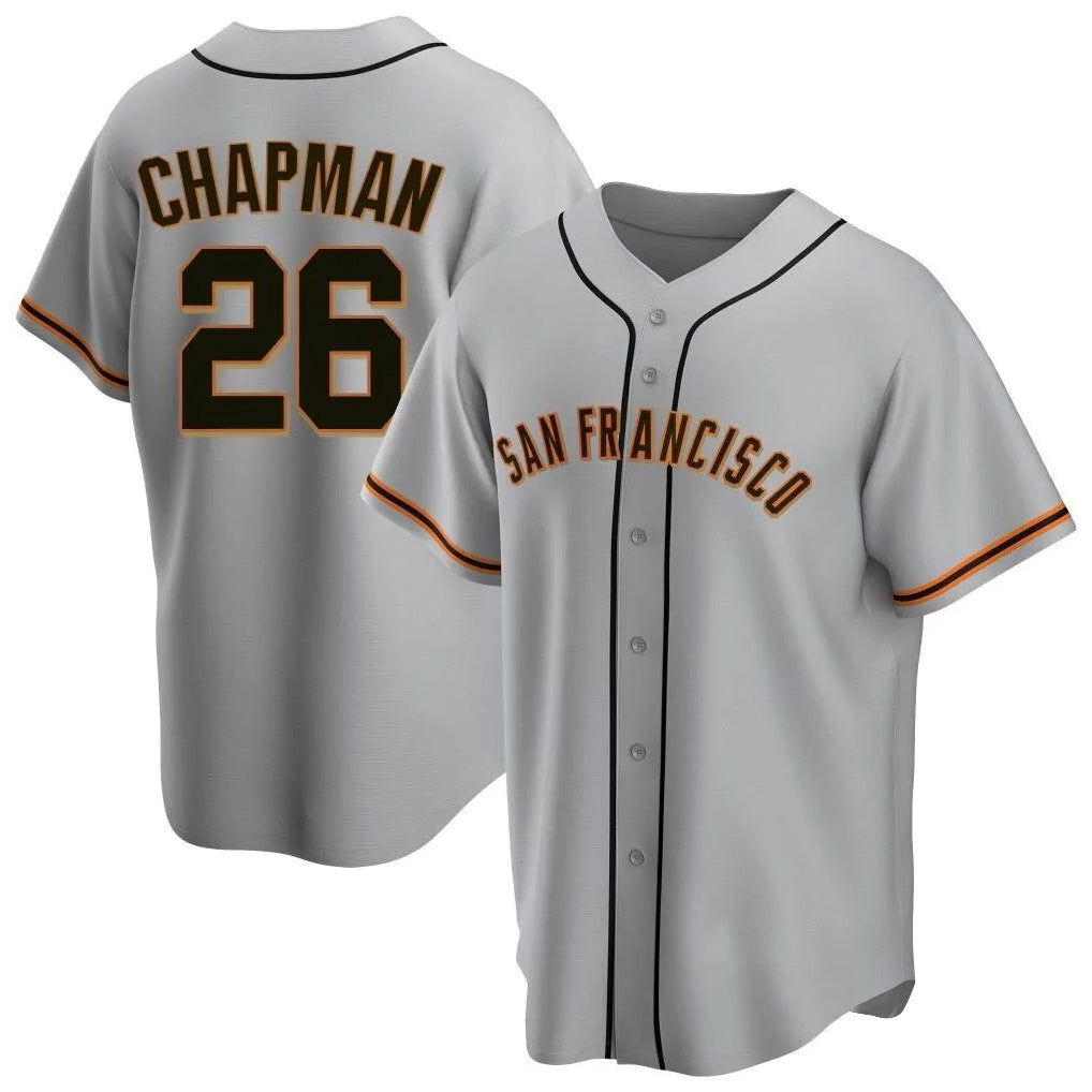 STECN SF.Giants #26 Matt Chapman Player Gray Home Game Stitched Jerseys